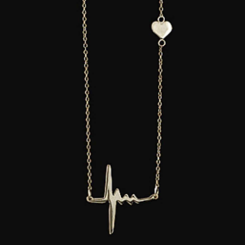 Gorgeous 18KP Silver Heartbeat Necklace